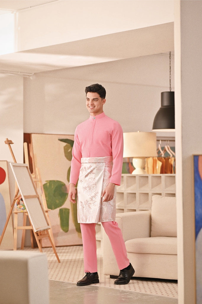 Baju Melayu Couture Slim Fit - Bubblegum