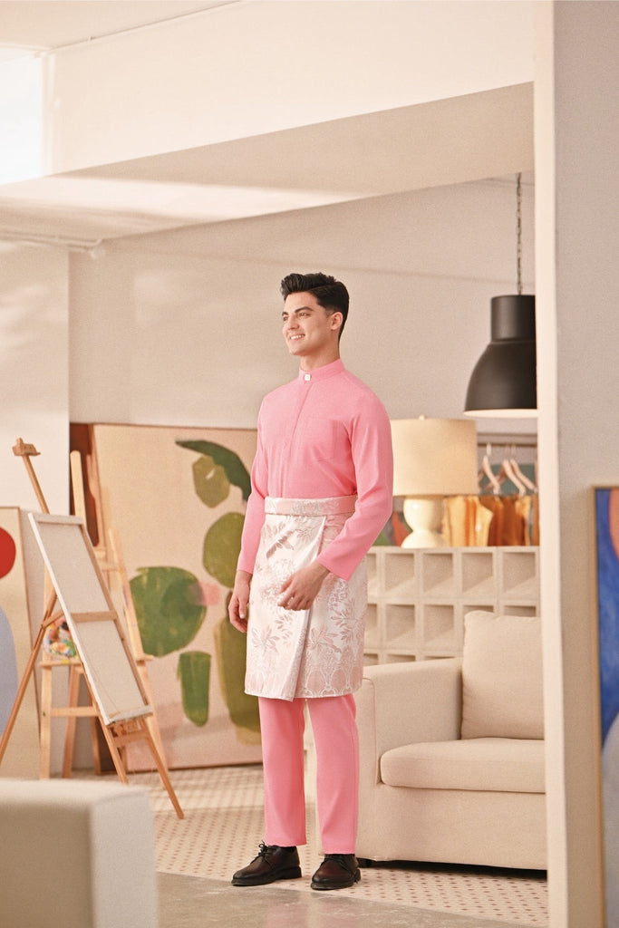 Baju Melayu Couture Slim Fit - Bubblegum