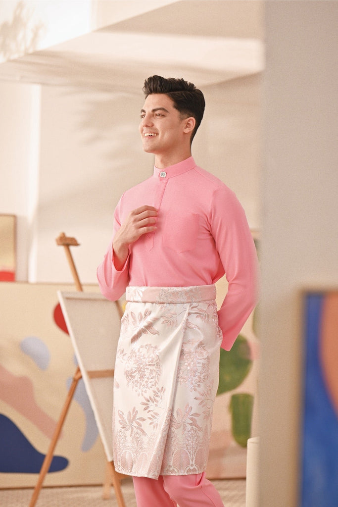 Baju Melayu Couture Slim Fit - Bubblegum