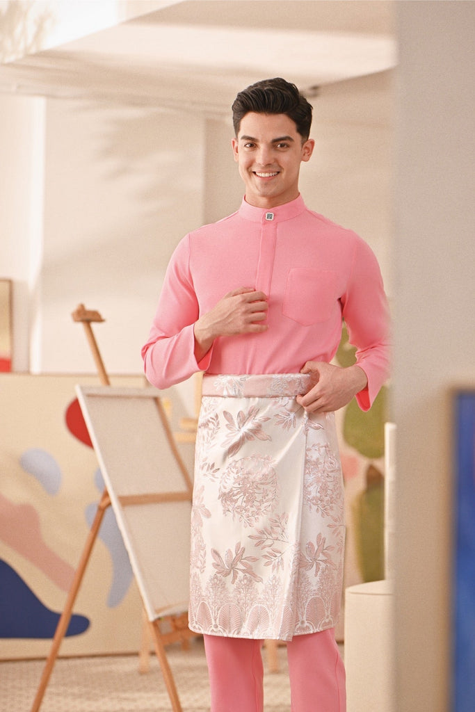 Baju Melayu Couture Slim Fit - Bubblegum
