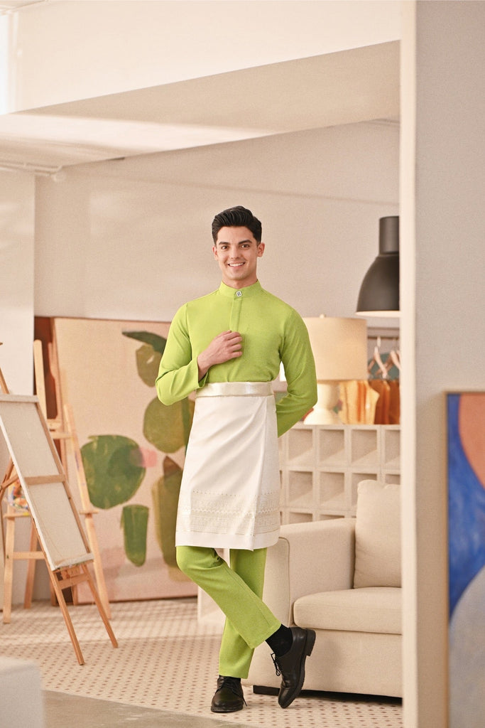 Baju Melayu Couture Slim Fit - Green Apple