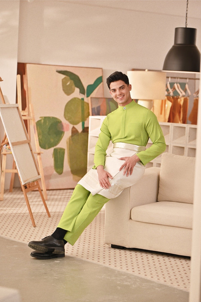 Baju Melayu Couture Slim Fit - Green Apple