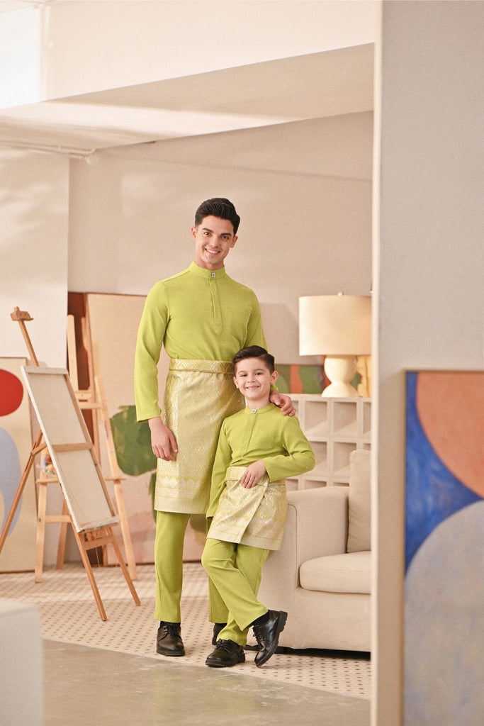 Baju Melayu Couture Slim Fit - Dark Citron