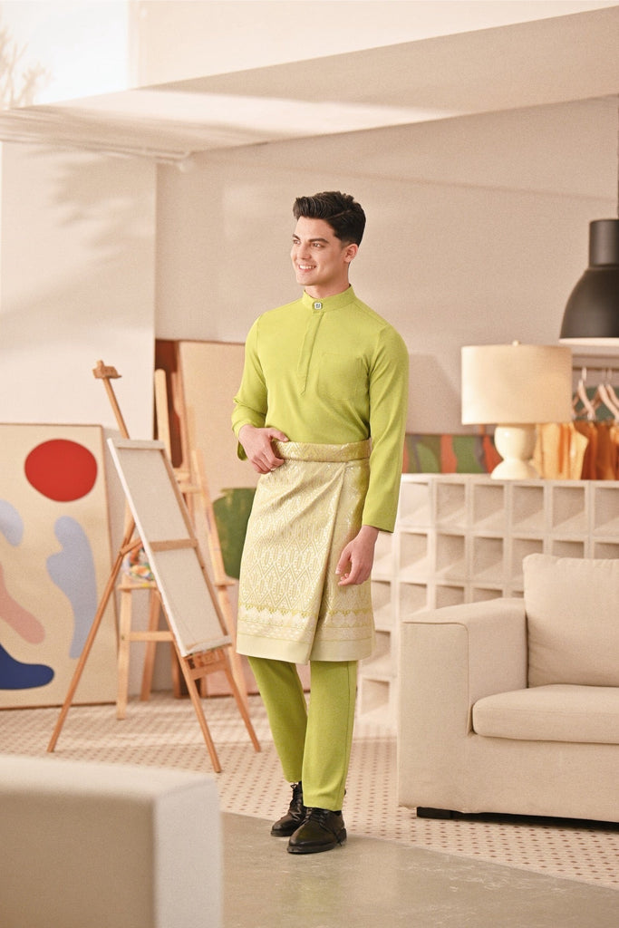 Baju Melayu Couture Slim Fit - Dark Citron