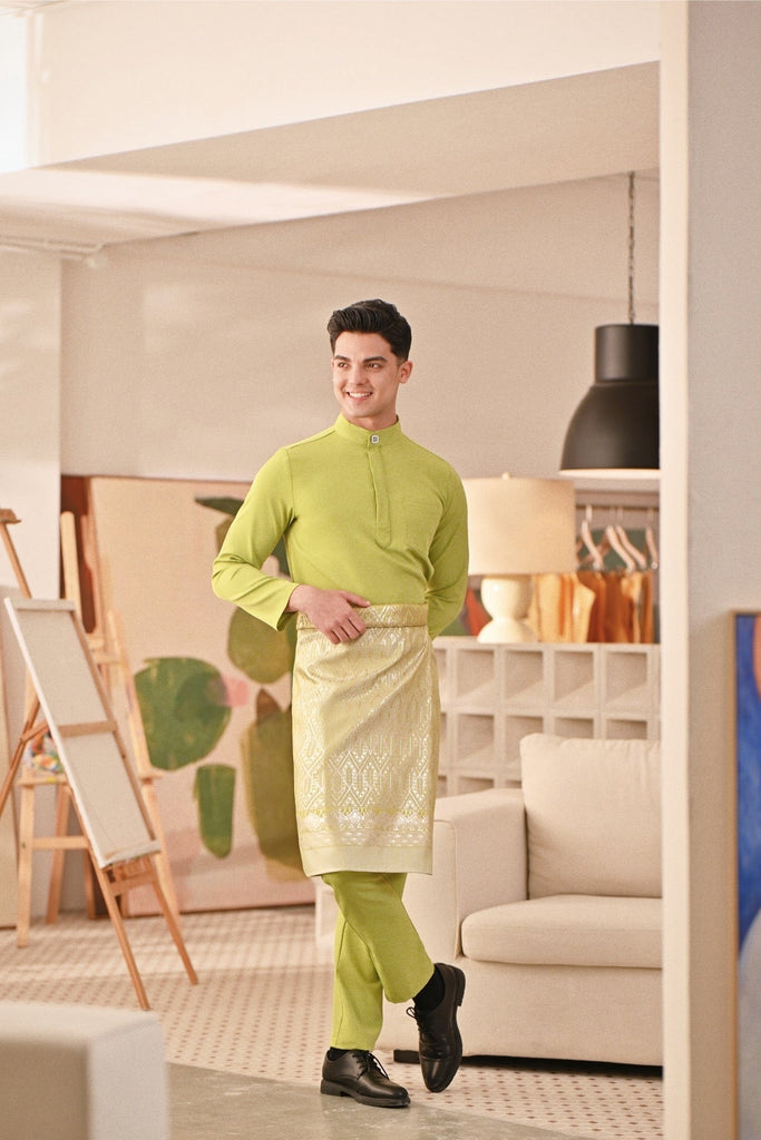 Baju Melayu Couture Slim Fit - Dark Citron