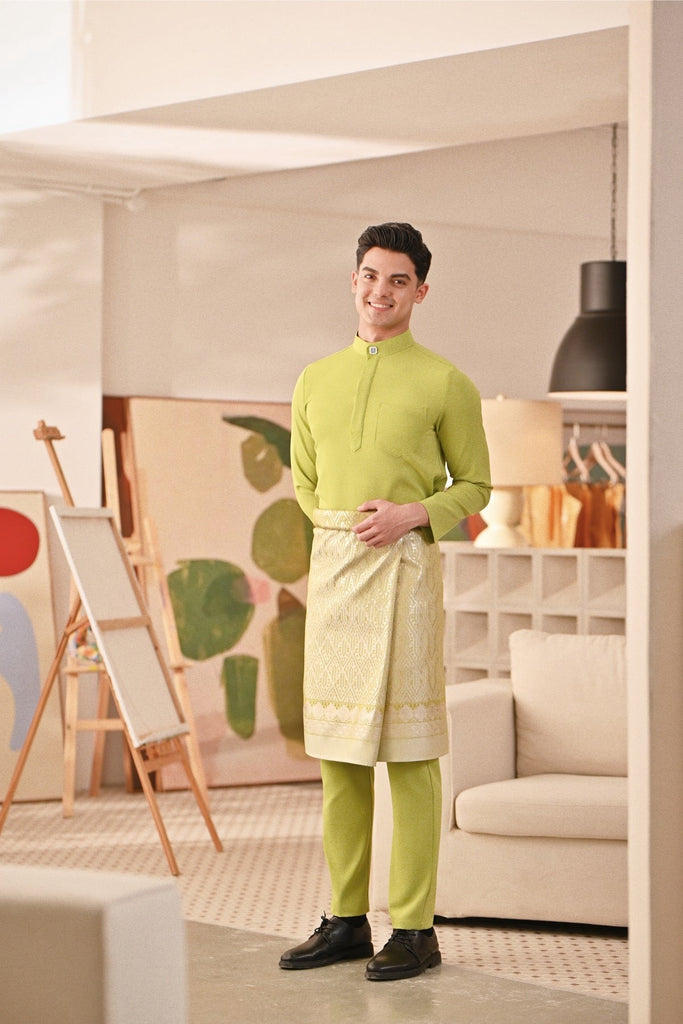 Baju Melayu Couture Slim Fit - Dark Citron