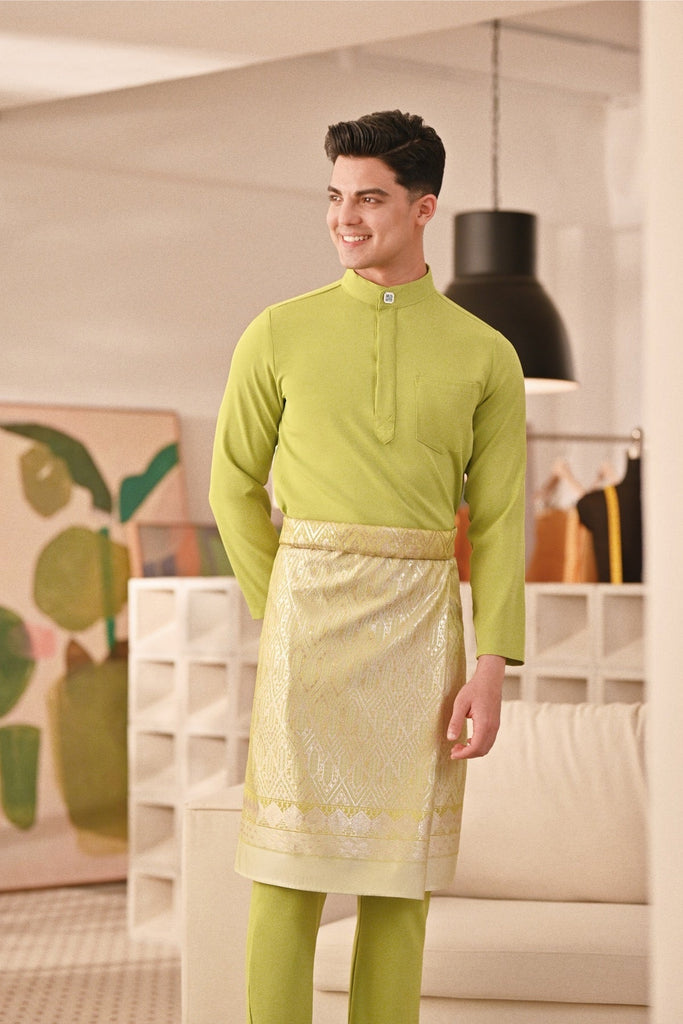 Baju Melayu Couture Slim Fit - Dark Citron