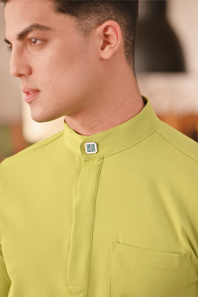 Baju Melayu Couture Slim Fit - Dark Citron