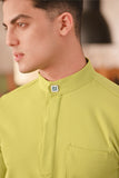 Baju Melayu Couture Slim Fit - Dark Citron