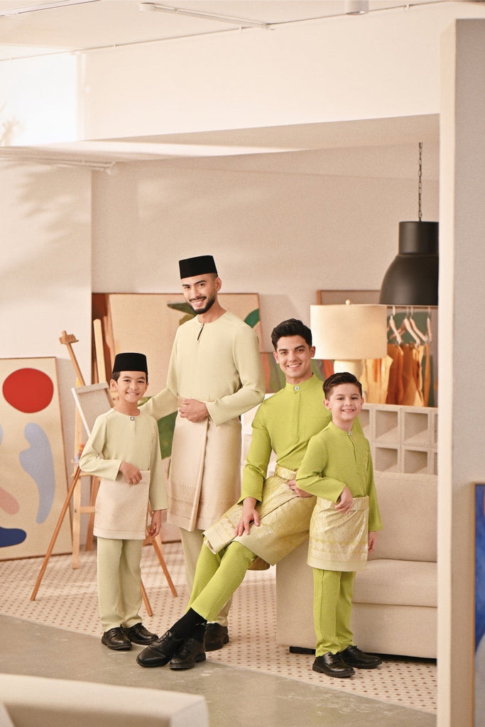 Baju Melayu Kids Couture Bespoke Fit - Dark Citron