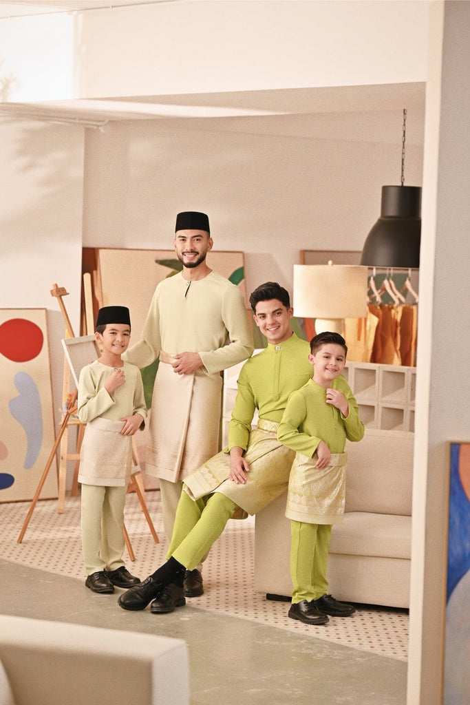 Baju Melayu Couture Slim Fit - Dark Citron
