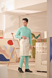Baju Melayu Couture Slim Fit - Aqua Green