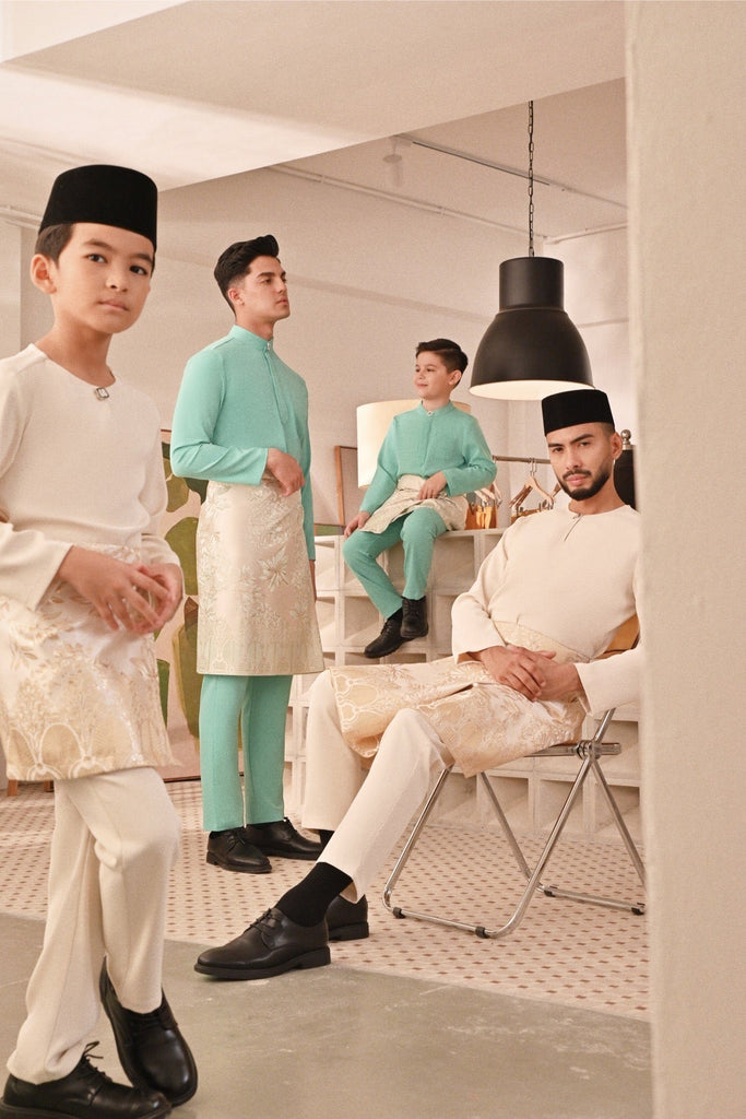 Baju Melayu Couture Slim Fit - Aqua Green