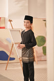Baju Melayu Kids Teluk Belanga Deluxe Smart Fit - Black