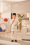 Baju Melayu Kids Teluk Belanga Deluxe Smart Fit - Sand Dollar