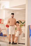 Baju Melayu Kids Teluk Belanga Deluxe Smart Fit - Cafe Creme