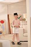 Baju Melayu Kids Teluk Belanga Deluxe Smart Fit - Pale Blush