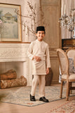 Baju Melayu Kids Luxury Bespoke Fit - Light Cream