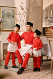 Baju Melayu Kids Luxury Bespoke Fit - Red Chilli