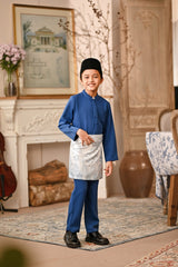 Baju Melayu Kids Luxury Bespoke Fit - Deep Water Blue