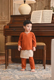 Baju Melayu Babies Teluk Belanga Smart Fit - Burnt Orange