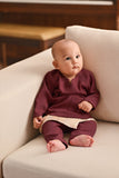 Baju Melayu Babies Teluk Belanga Smart Fit - Burgundy Fig