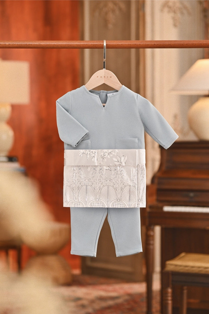 Baju Melayu Babies Teluk Belanga Smart Fit - Slate Blue