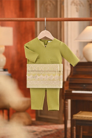 Baju Melayu Babies Teluk Belanga Smart Fit - Moss