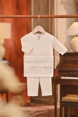 Baju Melayu Babies Teluk Belanga Smart Fit - Light Cream