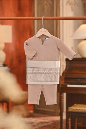 Baju Melayu Babies Teluk Belanga Smart Fit - Mahogany Rose