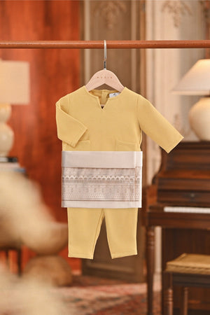 Baju Melayu Babies Teluk Belanga Smart Fit - Misted Yellow A