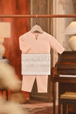 Baju Melayu Babies Teluk Belanga Smart Fit - Apricot Gelato