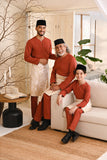 Baju Melayu Teluk Belanga Smart Fit - Orange Brick