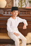 Baju Melayu Kids Teluk Belanga Smart Fit - White