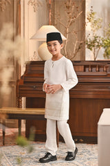 Baju Melayu Kids Teluk Belanga Smart Fit - Off White