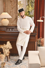 Baju Melayu Teluk Belanga Smart Fit - Off White