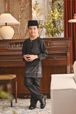 Baju Melayu Kids Teluk Belanga Smart Fit - Black