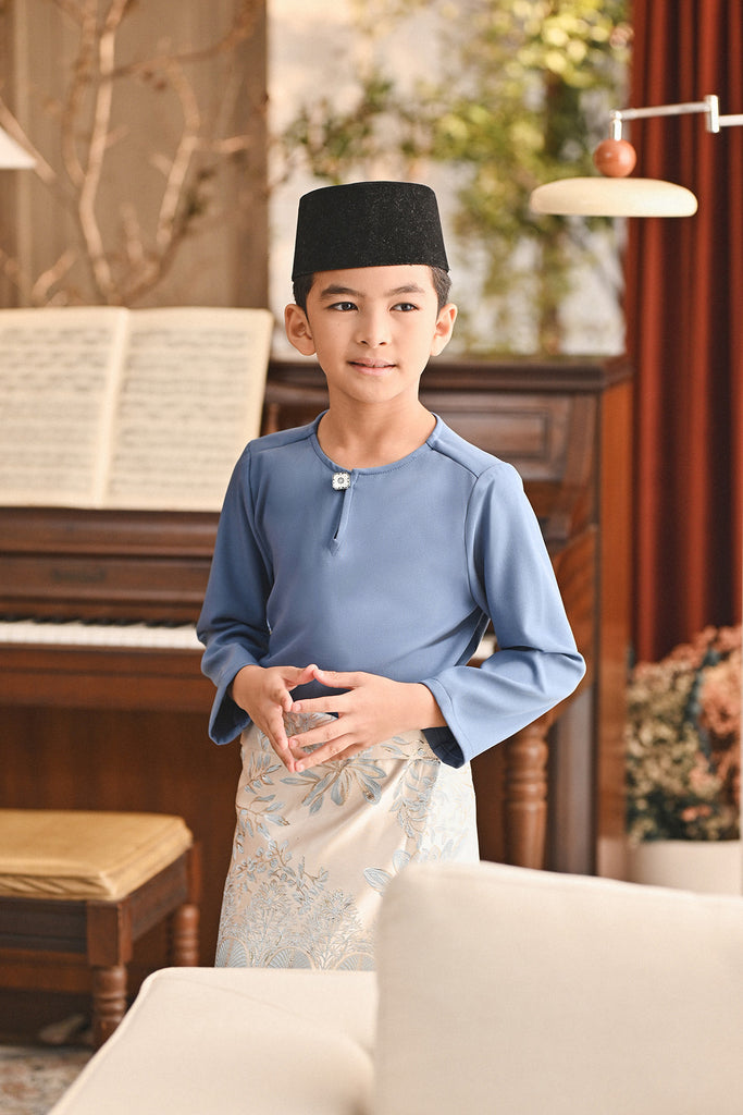 Baju Melayu Kids Teluk Belanga Smart Fit - Coronet Blue