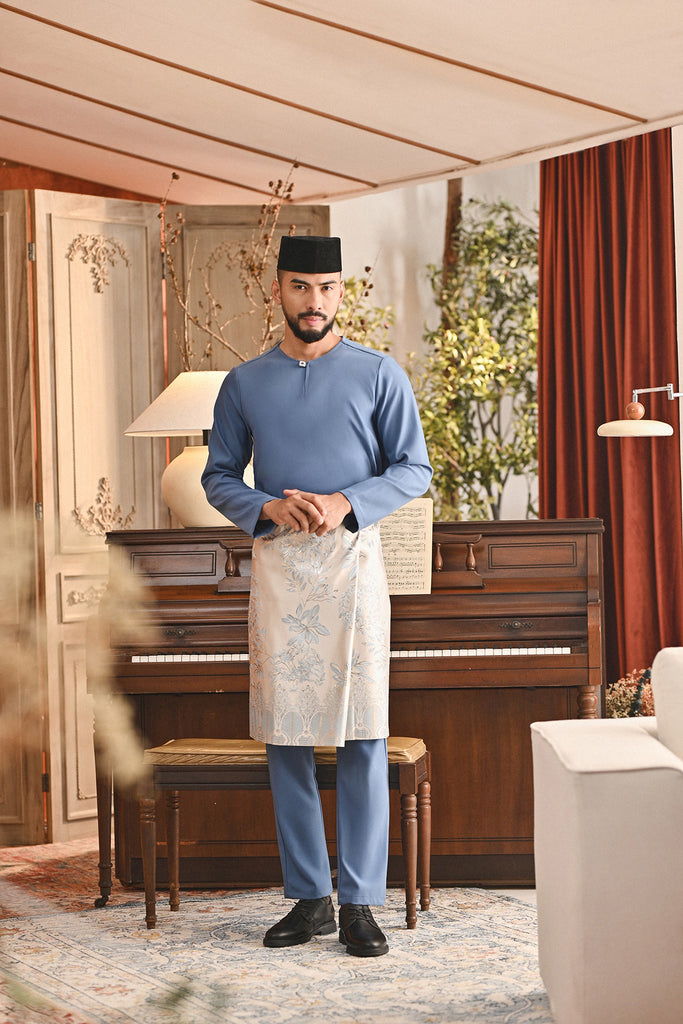 Baju Melayu Teluk Belanga Smart Fit - Coronet Blue