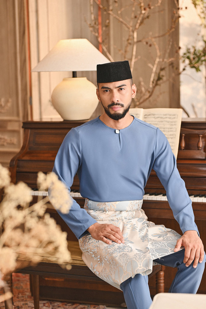 Baju Melayu Teluk Belanga Smart Fit - Coronet Blue