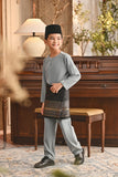 Baju Melayu Kids Teluk Belanga Smart Fit - Lead Blue