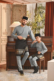 Baju Melayu Kids Teluk Belanga Smart Fit - Lead Blue