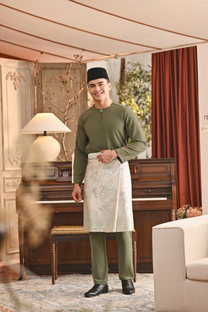 Baju Melayu Teluk Belanga Smart Fit - Oil Green