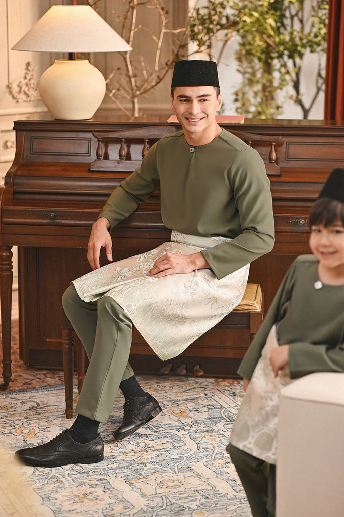 Baju Melayu Teluk Belanga Smart Fit - Oil Green