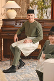 Baju Melayu Kids Teluk Belanga Smart Fit - Oil Green