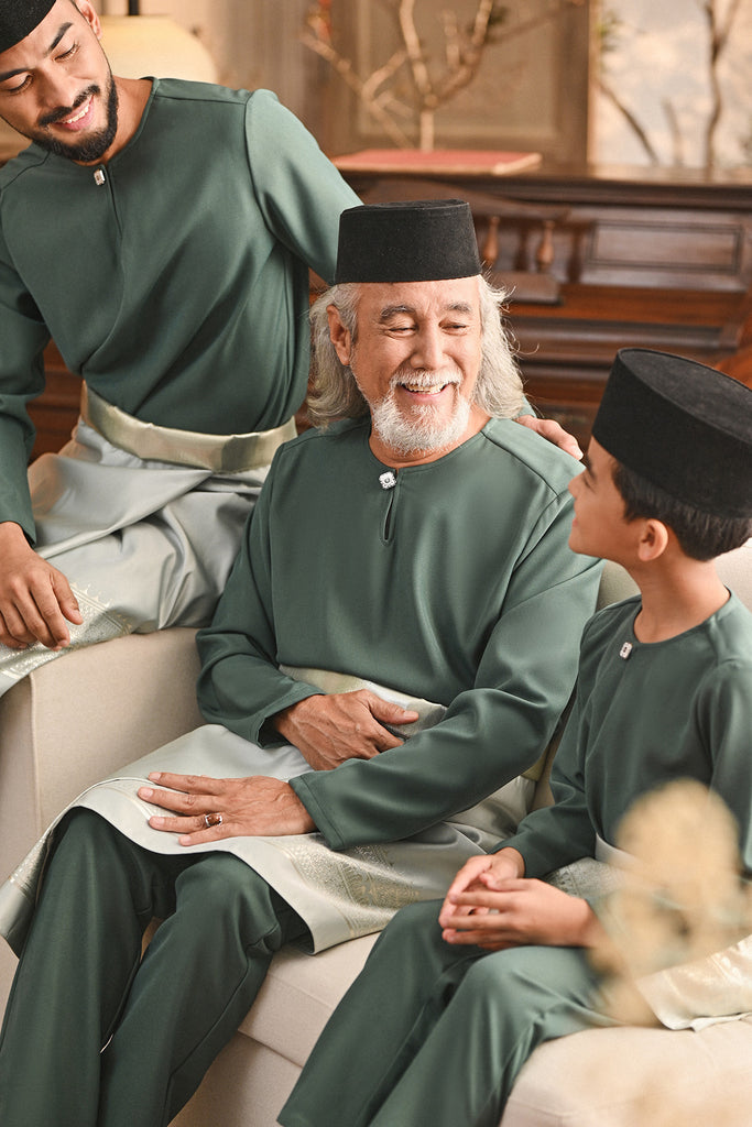 Baju Melayu Kids Teluk Belanga Smart Fit - Hunter Green