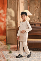 Baju Melayu Kids Teluk Belanga Smart Fit - Light Cream