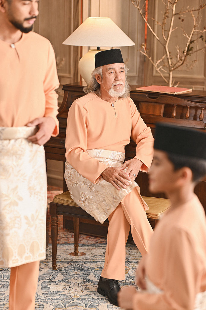 Baju Melayu Teluk Belanga Smart Fit - Peach