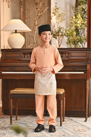 Baju Melayu Kids Teluk Belanga Smart Fit - Peach