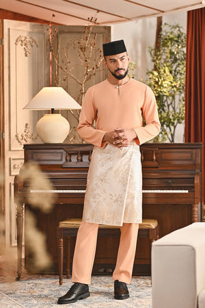 Baju Melayu Teluk Belanga Smart Fit - Peach